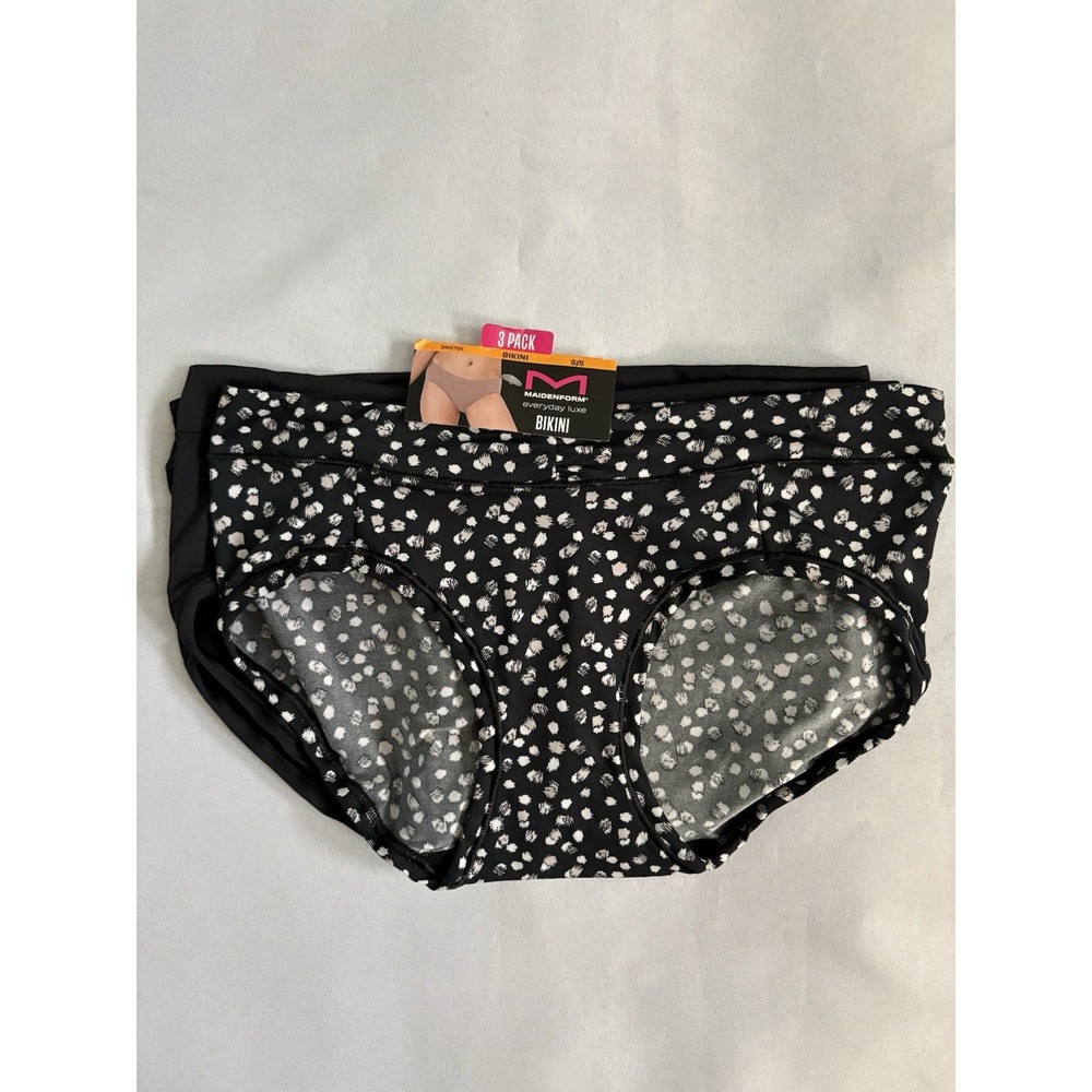 NEW Maidenform Panty Everyday Luxe Bikini 3-Pack Size 5 Small DM3TBK Multicolor